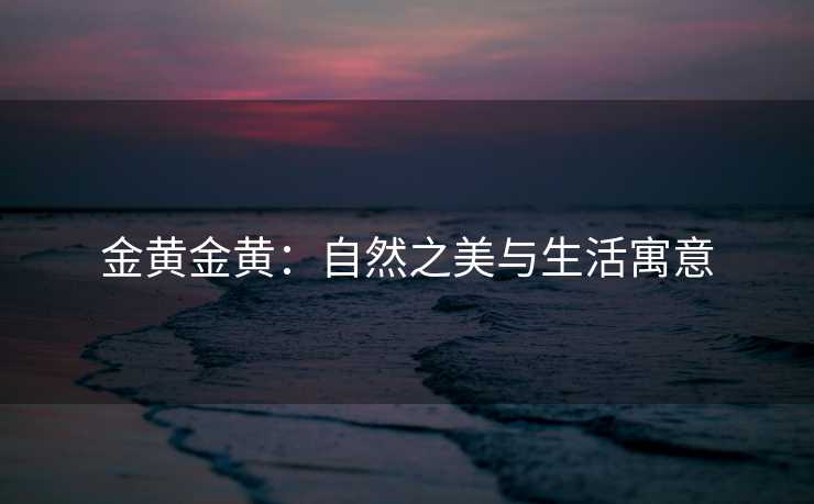 金黄金黄：自然之美与生活寓意
