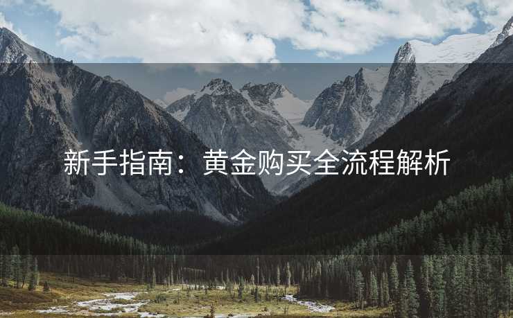 新手指南：黄金购买全流程解析