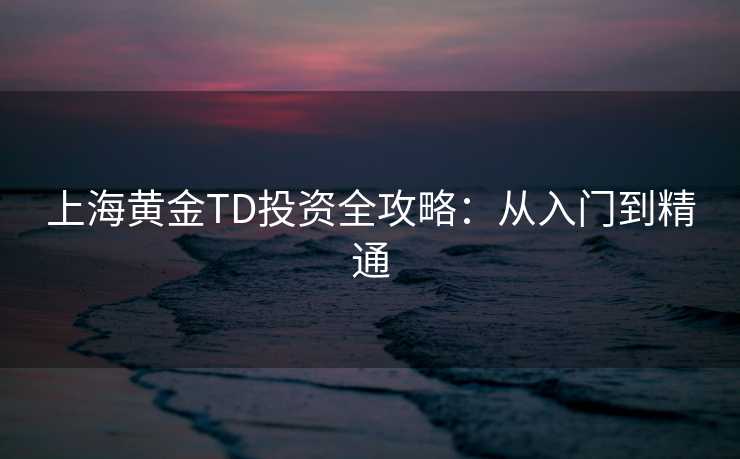 上海黄金TD投资全攻略：从入门到精通